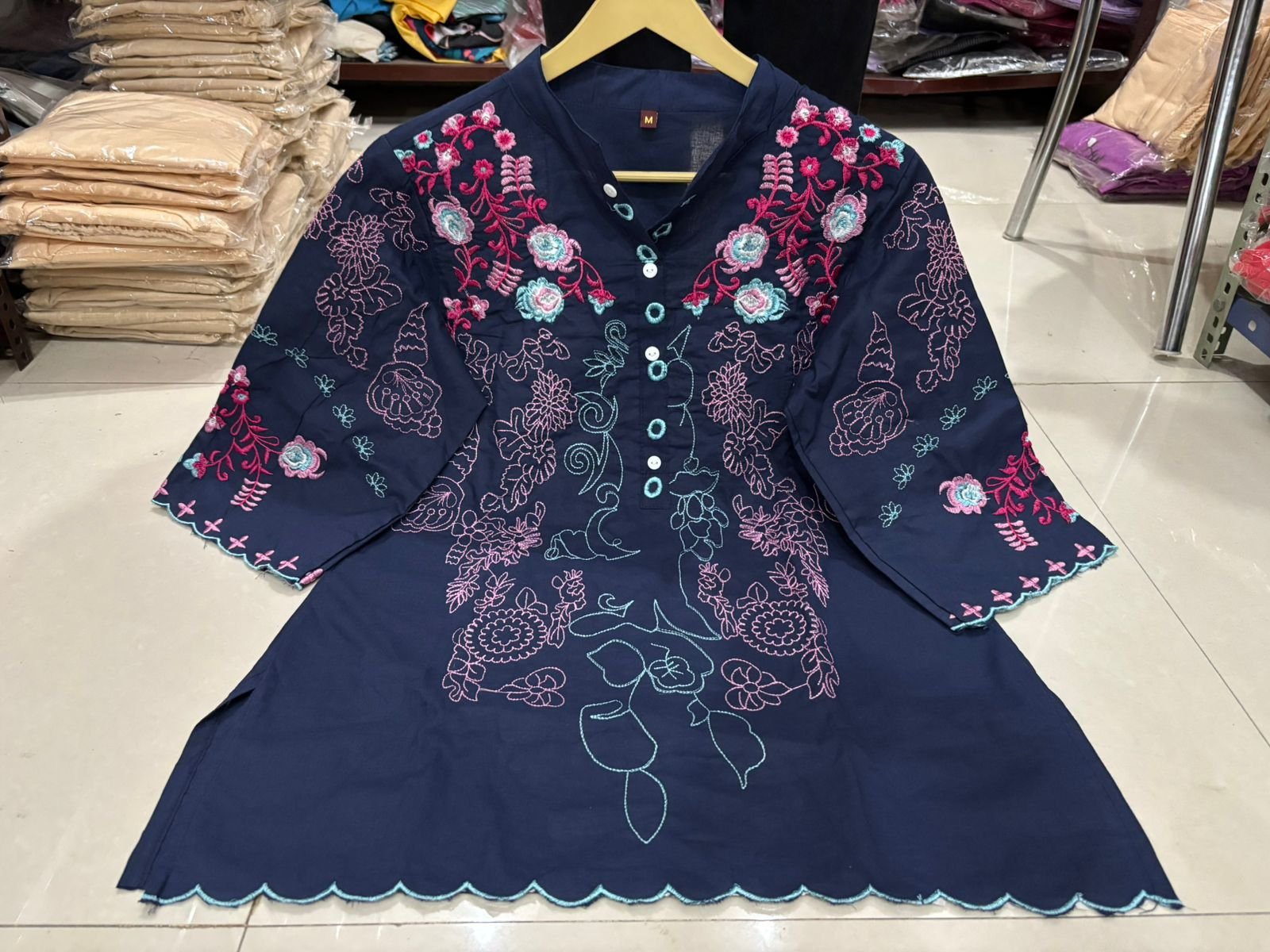 Cotton Embroidered Summer Coord Set with Pockets